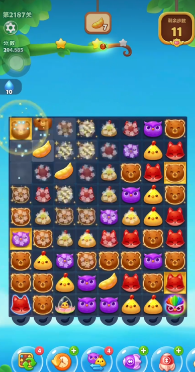 开心消消乐怎么彩星过2187关