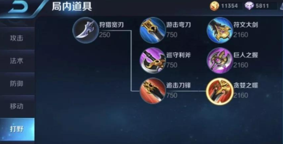 王者荣耀虞姬打野怎么出装