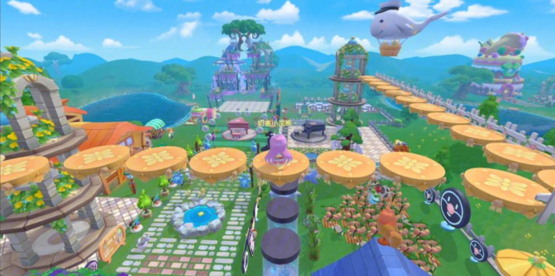 摩尔庄园怎么在空中走廊走