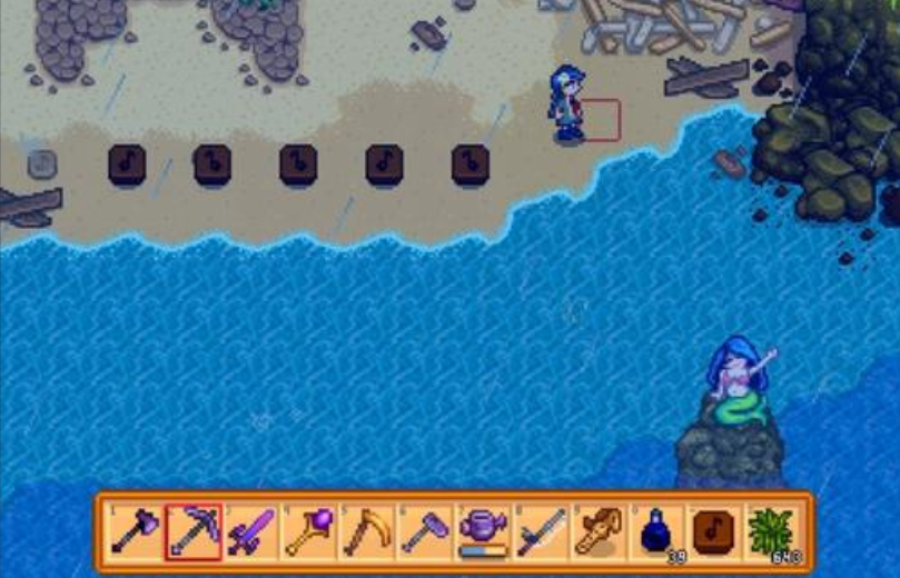 星露谷物语姜岛美人鱼怎么敲